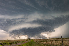 Rare multiple tornadoes and spectacular supercell structure near Beaver, Oklahoma - June 25, 2026