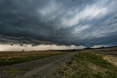 Dramatic and dark storm clouds gathering over the rural landscape near Maryville, Missouri, during the severe weather event of April 3, 2026. Extreme weather photography by storm chaser Mauro Greco