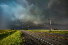 Intense tracking of tornado-warned supercells from Archer City to West, Texas, on April 28, 2026. This severe weather event produced a confirmed tornado that rapidly became completely rain-wrapped, creating a highly dangerous and dramatic atmospheric structure across the Texas landscape. Extreme weather photography and storm chasing by Mauro Greco.