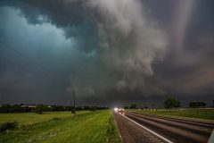 Intense tracking of tornado-warned supercells from Archer City to West, Texas, on April 28, 2026. This severe weather event produced a confirmed tornado that rapidly became completely rain-wrapped, creating a highly dangerous and dramatic atmospheric structure across the Texas landscape. Extreme weather photography and storm chasing by Mauro Greco.