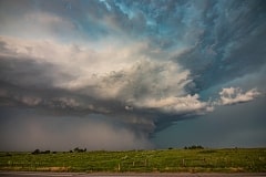 June 17 2023 tornado warned supercell from Adams to Laverne Oklahoma