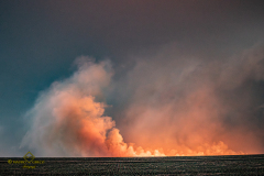 ornado-warned supercell structure and rapidly spreading wildfire near Gove City, Kansas - June 20, 2026