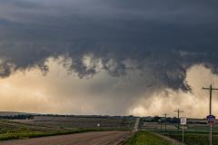 Rain-wrapped tornado and severe supercell structure near Ideal, South Dakota - June 3, 2026