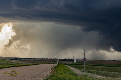 Rain-wrapped tornado and severe supercell structure near Ideal, South Dakota - June 3, 2026
