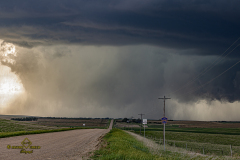 Rain-wrapped tornado and severe supercell structure near Ideal, South Dakota - June 3, 2026