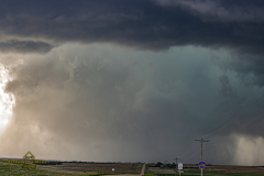 Rain-wrapped tornado and severe supercell structure near Ideal, South Dakota - June 3, 2026