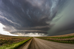Rain-wrapped tornado and severe supercell structure near Ideal, South Dakota - June 3, 2026