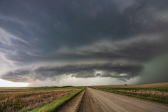 Rain-wrapped tornado and severe supercell structure near Ideal, South Dakota - June 3, 2026