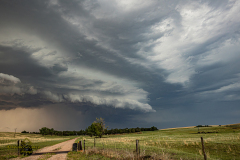 Beautiful isolated supercell thunderstorm structure north of North Platte, Nebraska - June 9, 2026