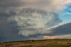 Beautiful isolated supercell thunderstorm structure north of North Platte, Nebraska - June 9, 2026