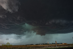 Tornado-warned supercell and ominous wall cloud near Goodland, Kansas - May 16, 2026