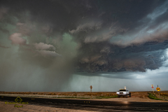 Tornado-warned supercell and ominous wall cloud near Goodland, Kansas - May 16, 2026