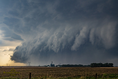 Dissipating rope tornado and severe supercell near St. Libory, Nebraska - May 17, 2026