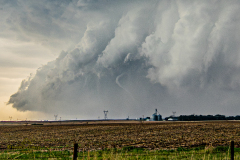 Dissipating rope tornado and severe supercell near St. Libory, Nebraska - May 17, 2026