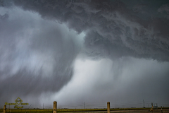 Severe-warned supercell thunderstorm structure between Watonga and El Reno, Oklahoma - May 8, 2026