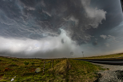 Severe-warned supercell thunderstorm structure between Watonga and El Reno, Oklahoma - May 8, 2026