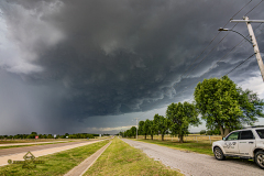 Severe-warned supercell thunderstorm structure between Watonga and El Reno, Oklahoma - May 8, 2026