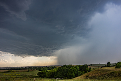 Severe-warned supercell thunderstorm structure between Watonga and El Reno, Oklahoma - May 8, 2026