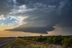 Spectacular "mothership" supercell structure at sunset near Sayre, Oklahoma - May 9, 2026