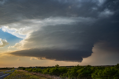 Spectacular "mothership" supercell structure at sunset near Sayre, Oklahoma - May 9, 2026