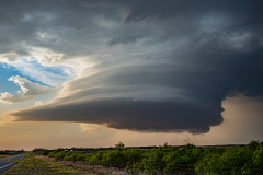 Spectacular "mothership" supercell structure at sunset near Sayre, Oklahoma - May 9, 2026