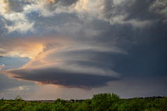 Spectacular "mothership" supercell structure at sunset near Sayre, Oklahoma - May 9, 2026